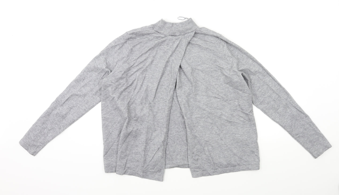 TU Womens Grey  Knit Pullover Jumper Size 12  - open back