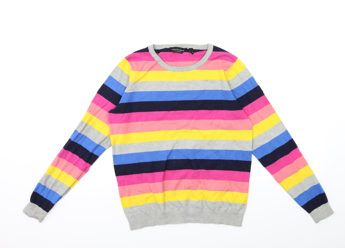 Dorothy Perkins Womens Multicoloured Striped Knit Pullover Jumper Size 12