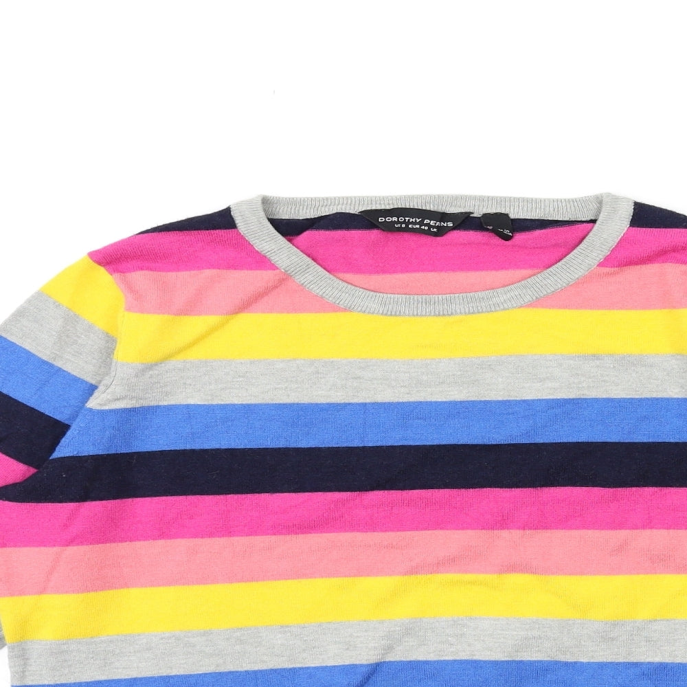 Dorothy Perkins Womens Multicoloured Striped Knit Pullover Jumper Size 12