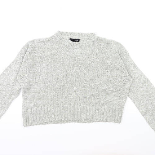 New Look Womens Grey  Knit Pullover Jumper Size S