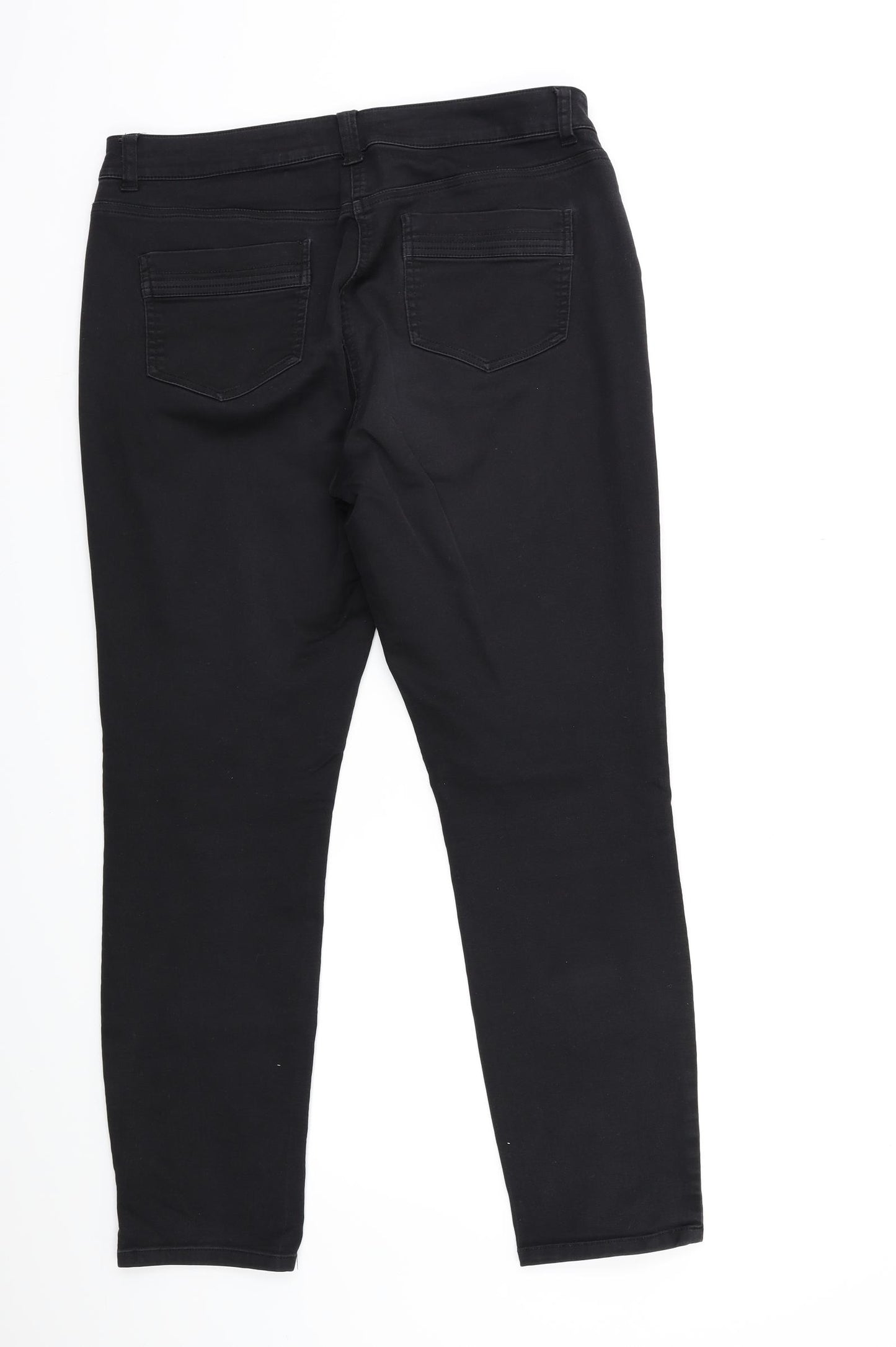 Wallis Womens Black  Denim Skinny Jeans Size 14 L28 in