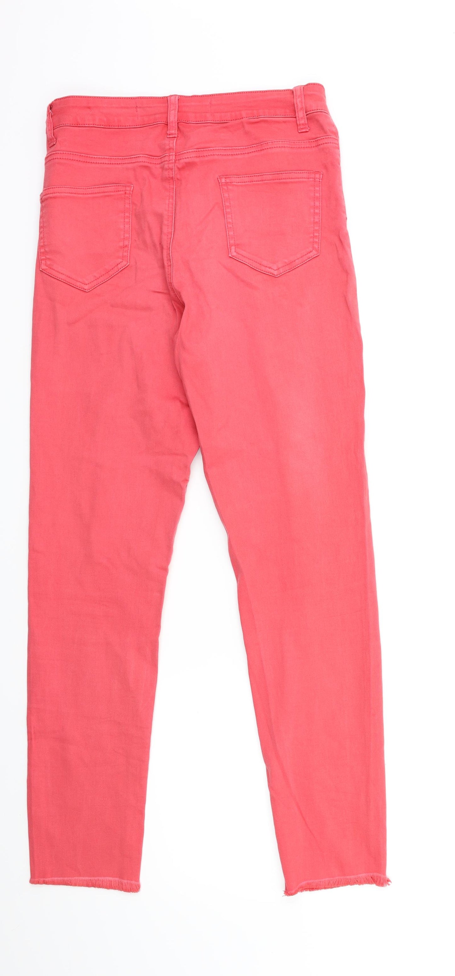 Denim & Co. Womens Red  Denim Skinny Jeans Size 12 L28 in