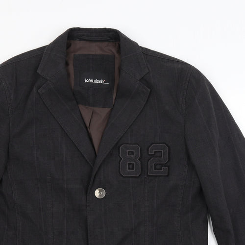 John Devin Mens Grey Check  Jacket Coat Size 40