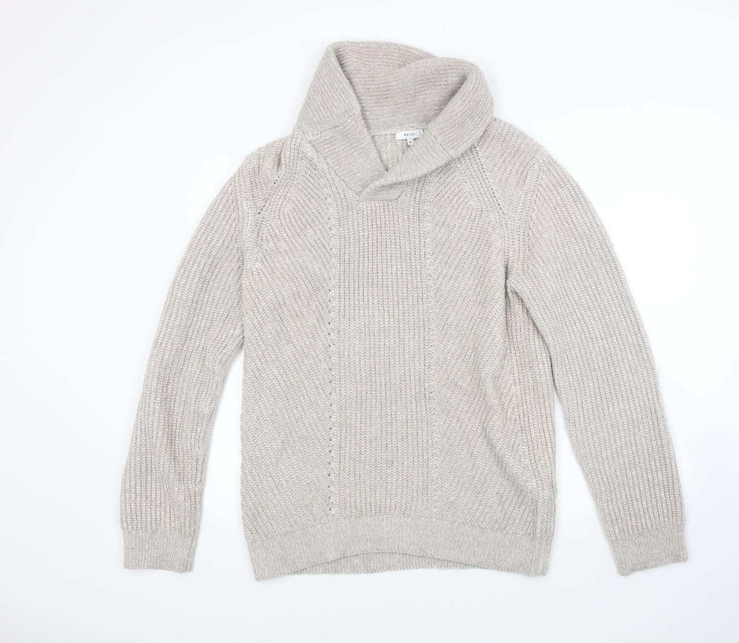 Reiss Womens Beige  Knit Pullover Jumper Size XL