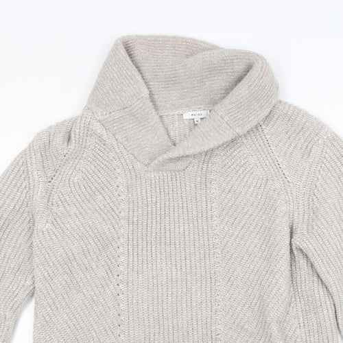 Reiss Womens Beige  Knit Pullover Jumper Size XL