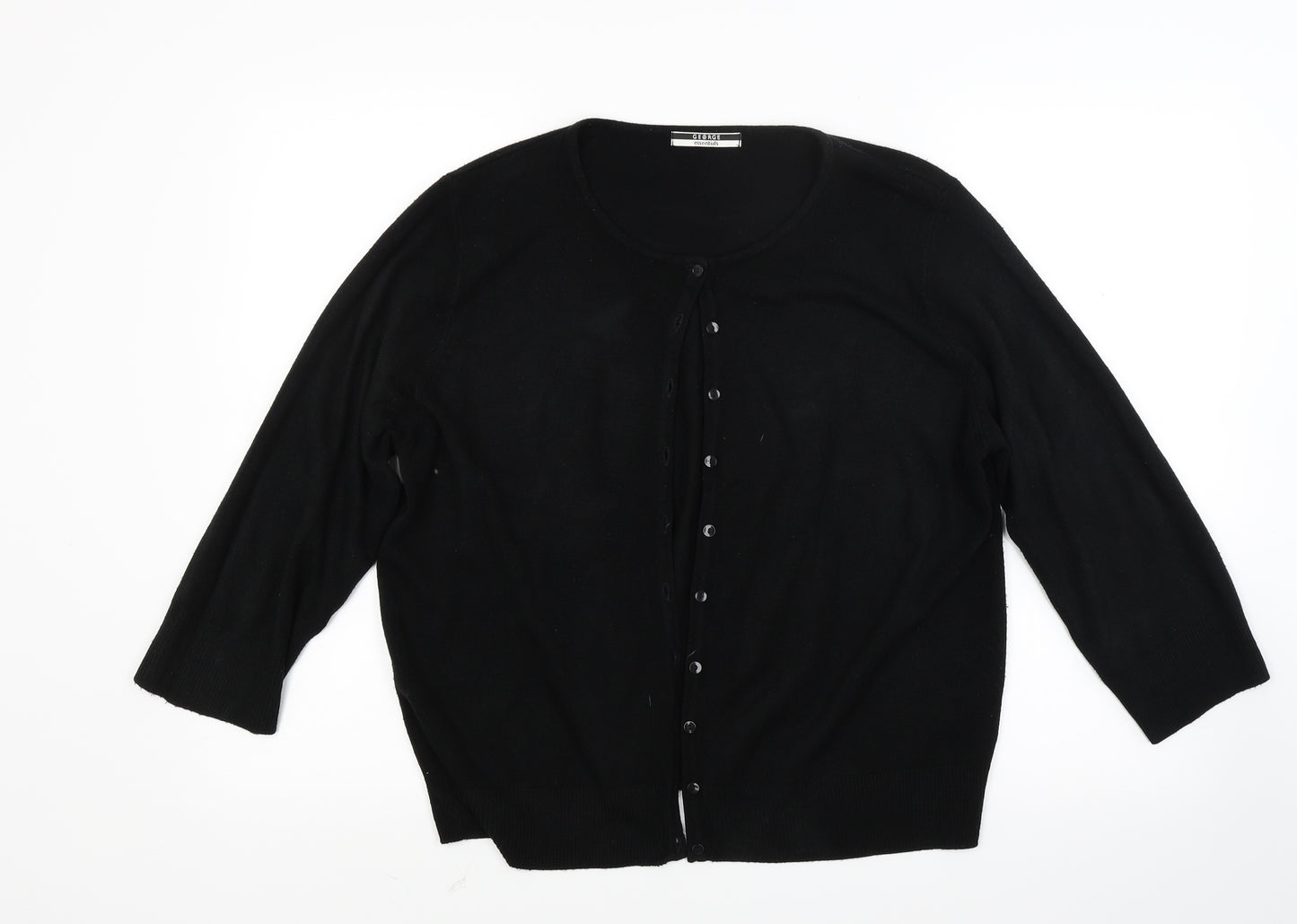 George Womens Black  Knit Cardigan Jumper Size 18