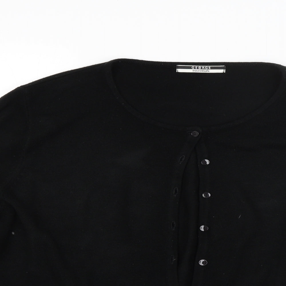 George Womens Black  Knit Cardigan Jumper Size 18
