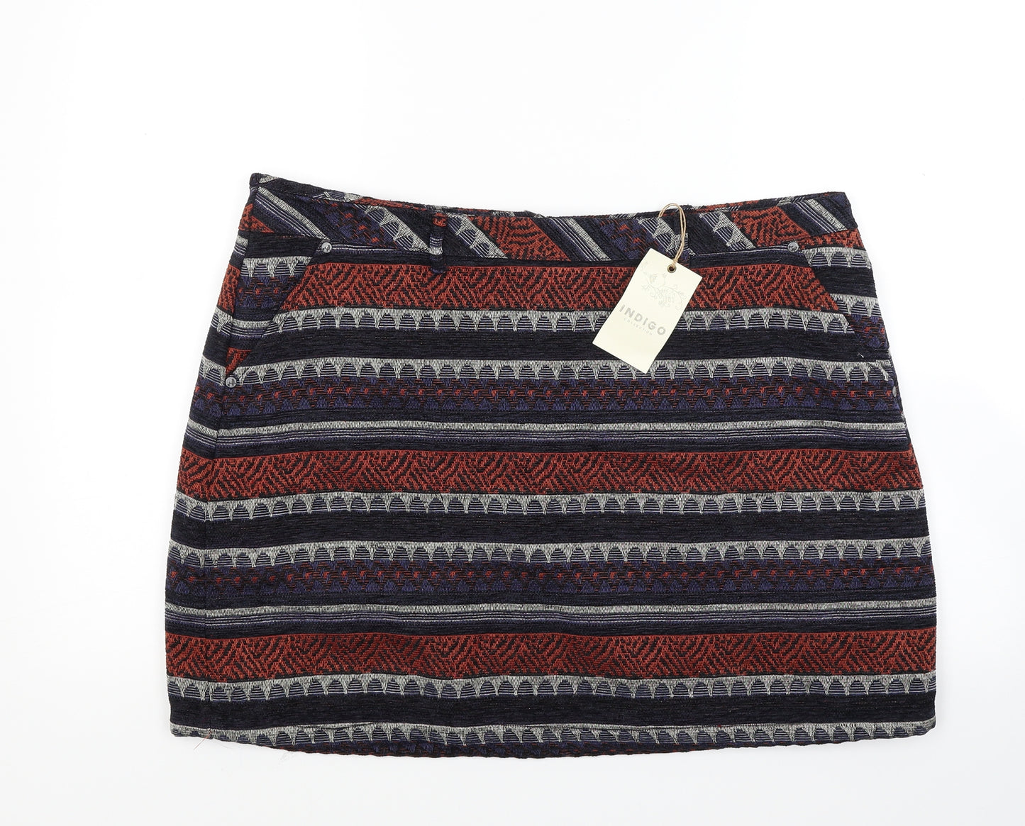 Marks and Spencer Womens Multicoloured Striped  Mini Skirt Size 18