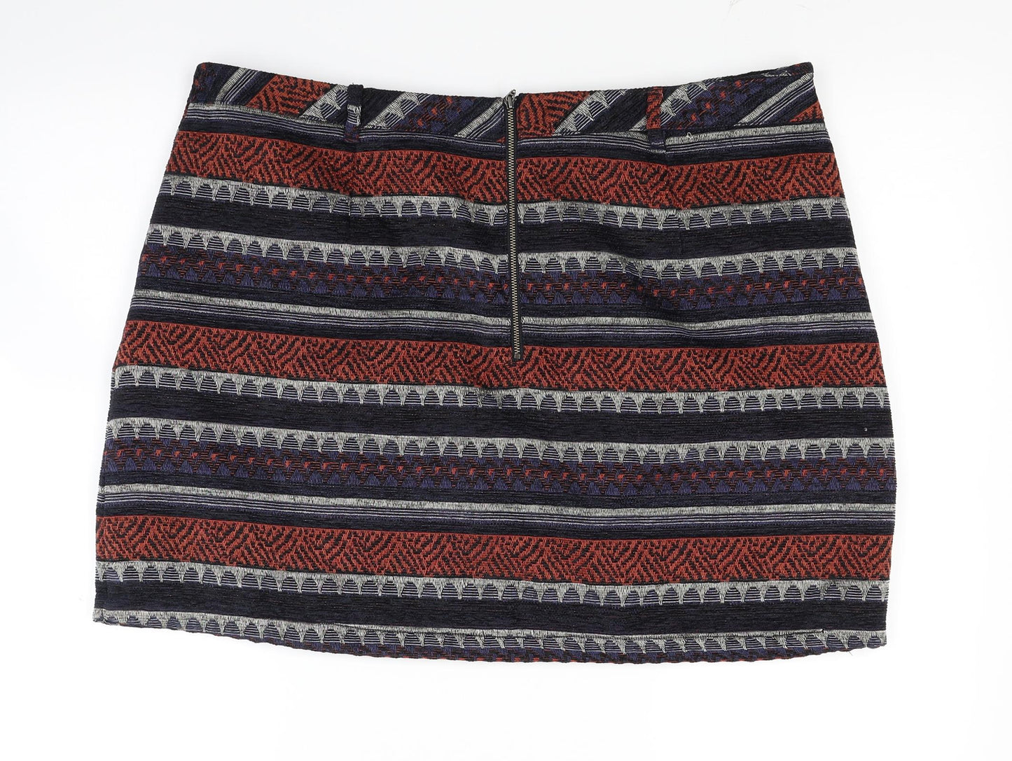 Marks and Spencer Womens Multicoloured Striped  Mini Skirt Size 18