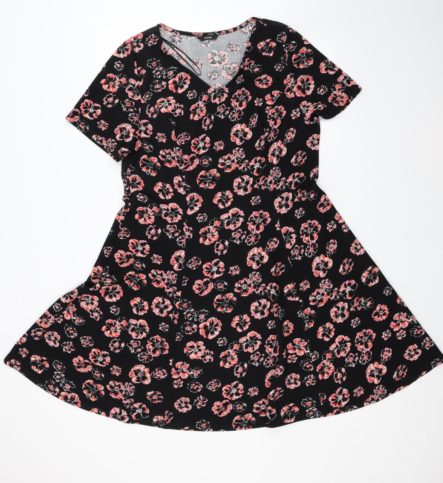 George Womens Black Floral  Fit & Flare  Size 20