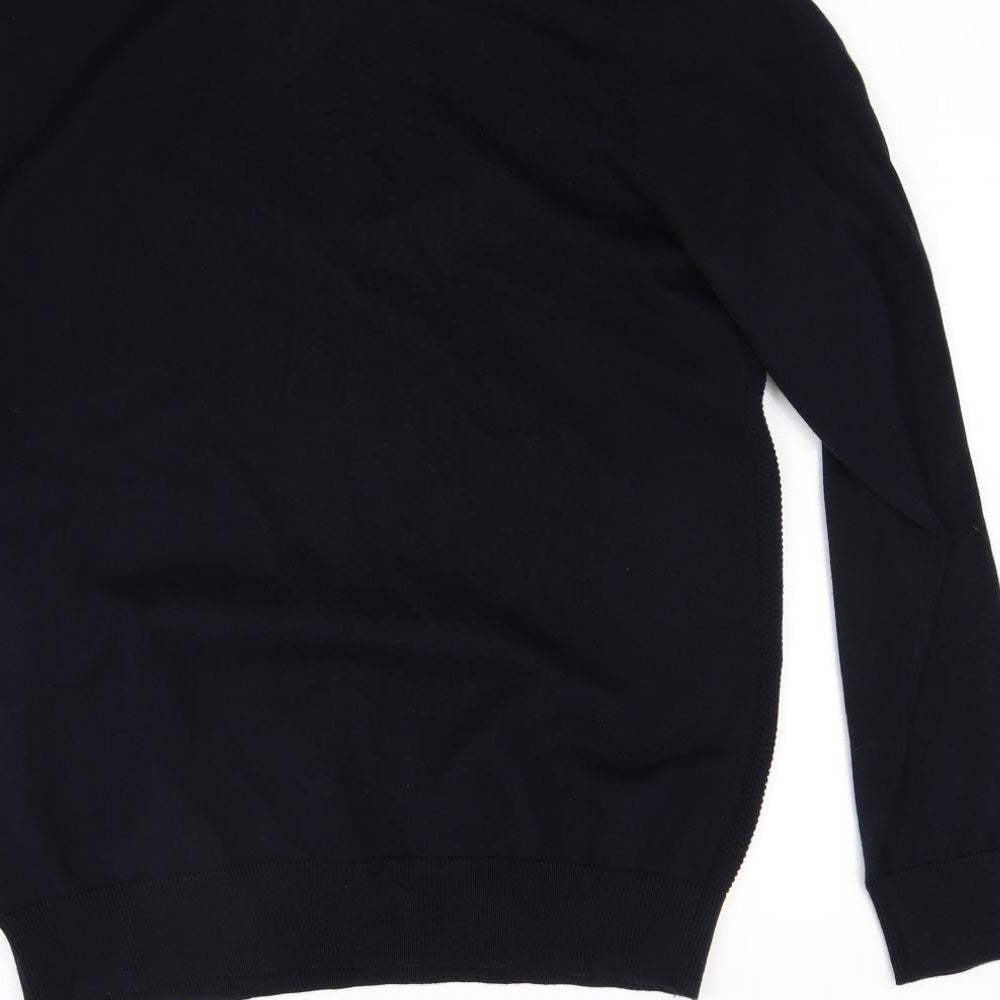 George Mens Blue  Knit Henley Jumper Size L