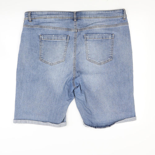Topshop Womens Blue  Denim Cut-Off Shorts Size 20