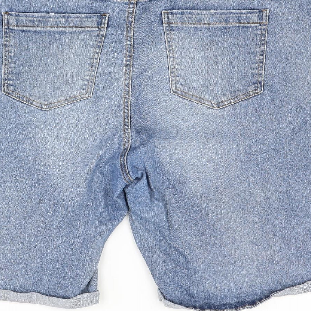 Topshop Womens Blue  Denim Cut-Off Shorts Size 20
