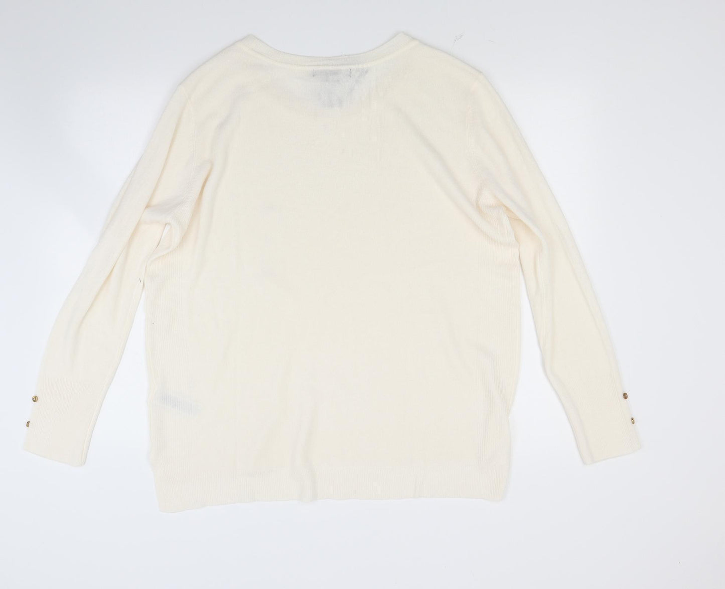 Primark Womens White  Knit Pullover Jumper Size XL