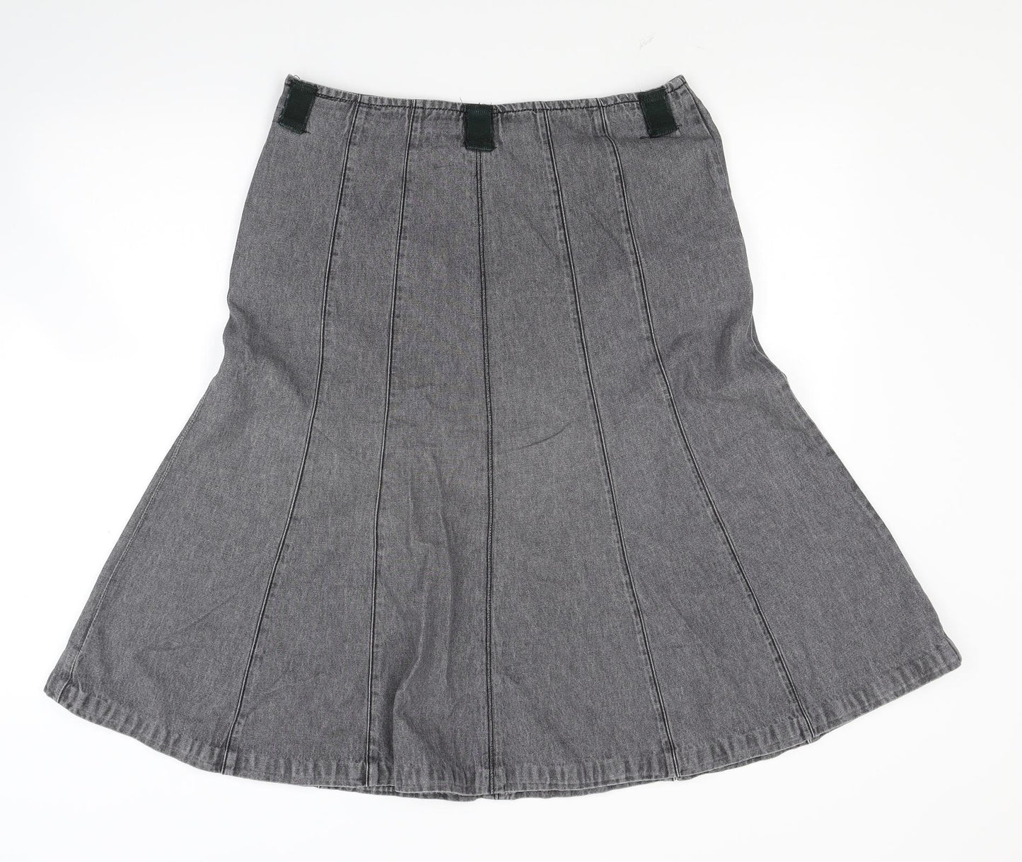 Debenhams Womens Grey  Denim Flare Skirt Size 12