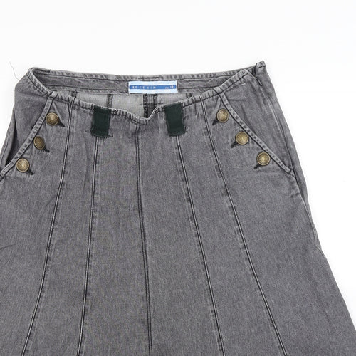 Debenhams Womens Grey  Denim Flare Skirt Size 12