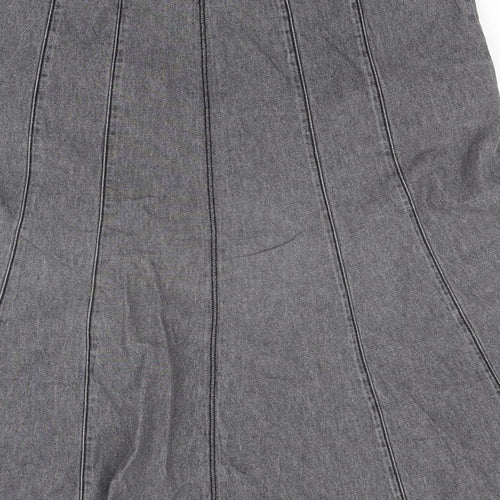 Debenhams Womens Grey  Denim Flare Skirt Size 12