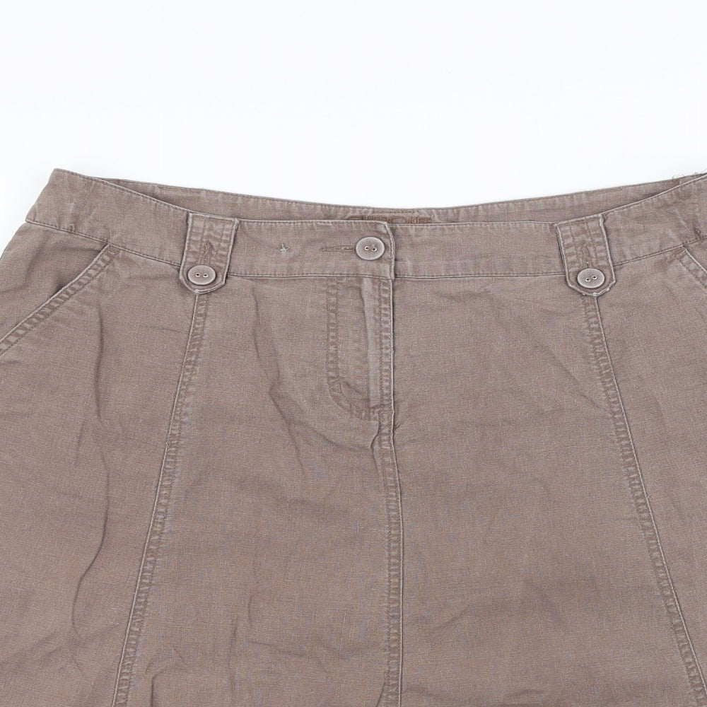 Cherokee Womens Brown  Denim Flare Skirt Size 30 in
