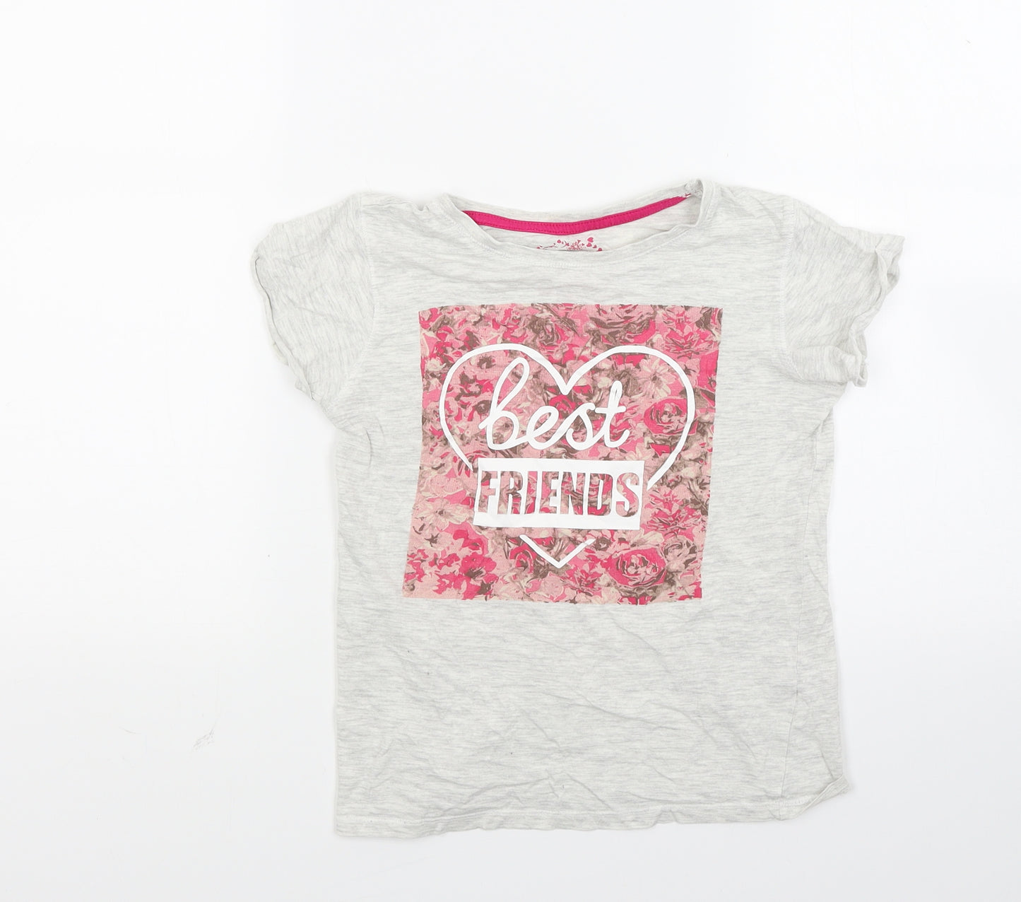 Young Dimension Girls Grey   Basic T-Shirt Size 9-10 Years  - Best Friends