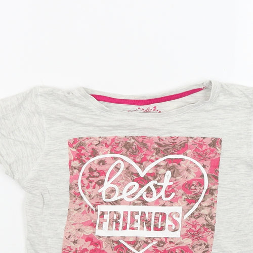 Young Dimension Girls Grey   Basic T-Shirt Size 9-10 Years  - Best Friends