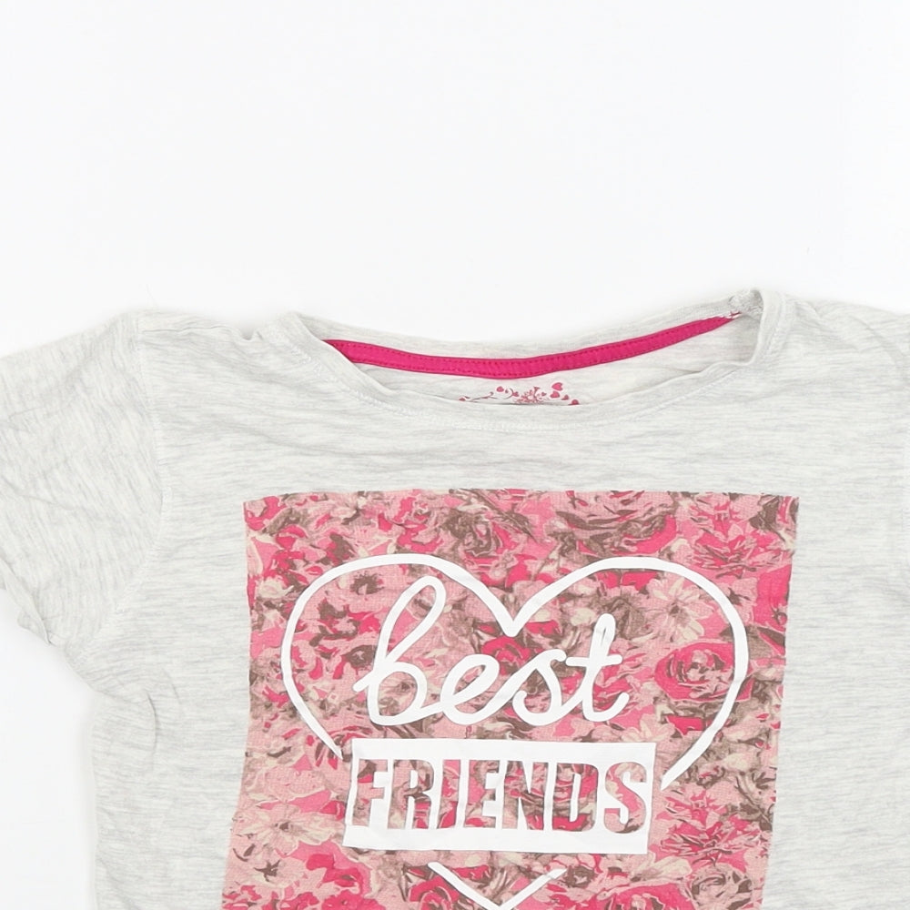 Young Dimension Girls Grey   Basic T-Shirt Size 9-10 Years  - Best Friends
