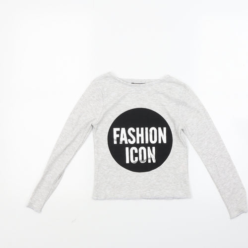 Primark Girls Grey   Pullover Sweatshirt Size 7-8 Years  - Fashion Icon