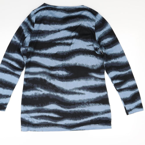 Matalan Womens Blue Striped Knit Pullover Jumper Size 10