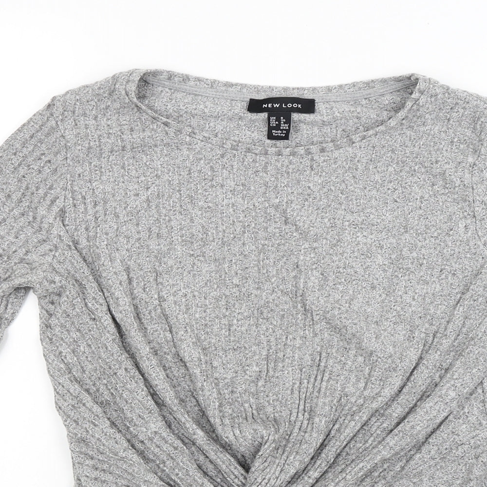 New Look Womens Grey  Knit Pullover Jumper Size 8