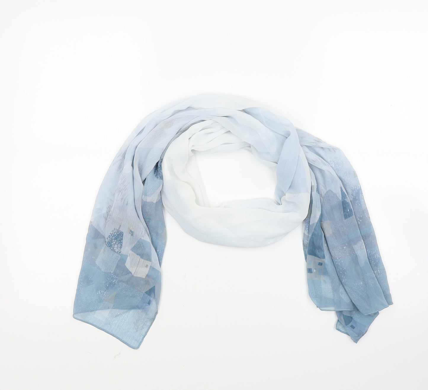 Preworn Womens Blue Floral   Scarf