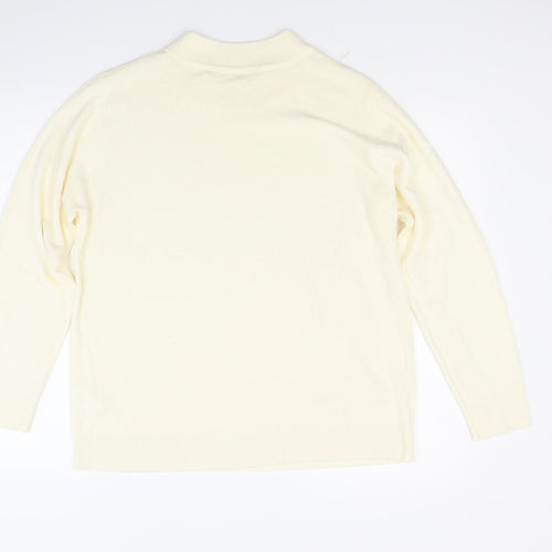 Preworn Womens White  Knit Pullover Jumper Size 20