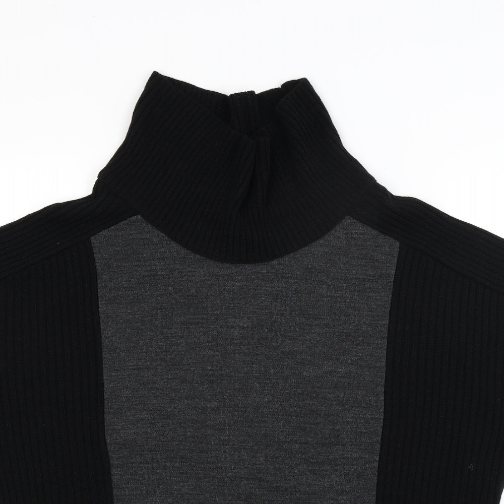 Nina Leonard Womens Black  Knit Pullover Jumper Size L