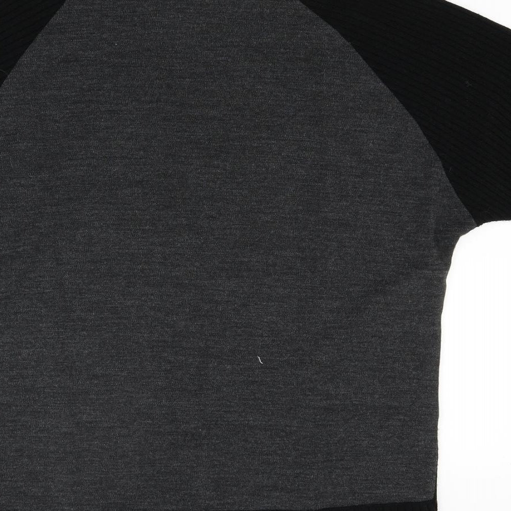 Nina Leonard Womens Black  Knit Pullover Jumper Size L