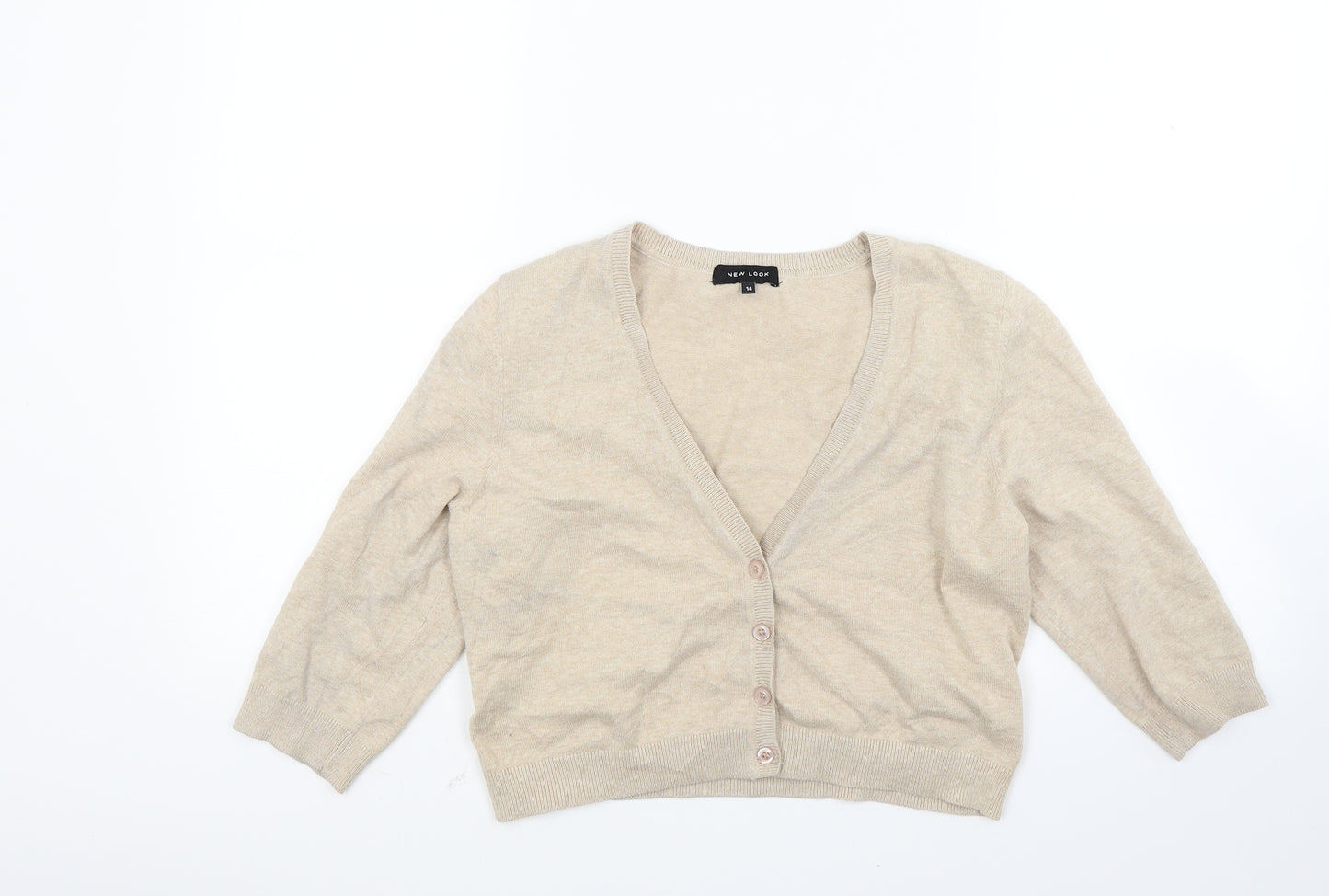 New Look Womens Beige   Cardigan Jumper Size 14