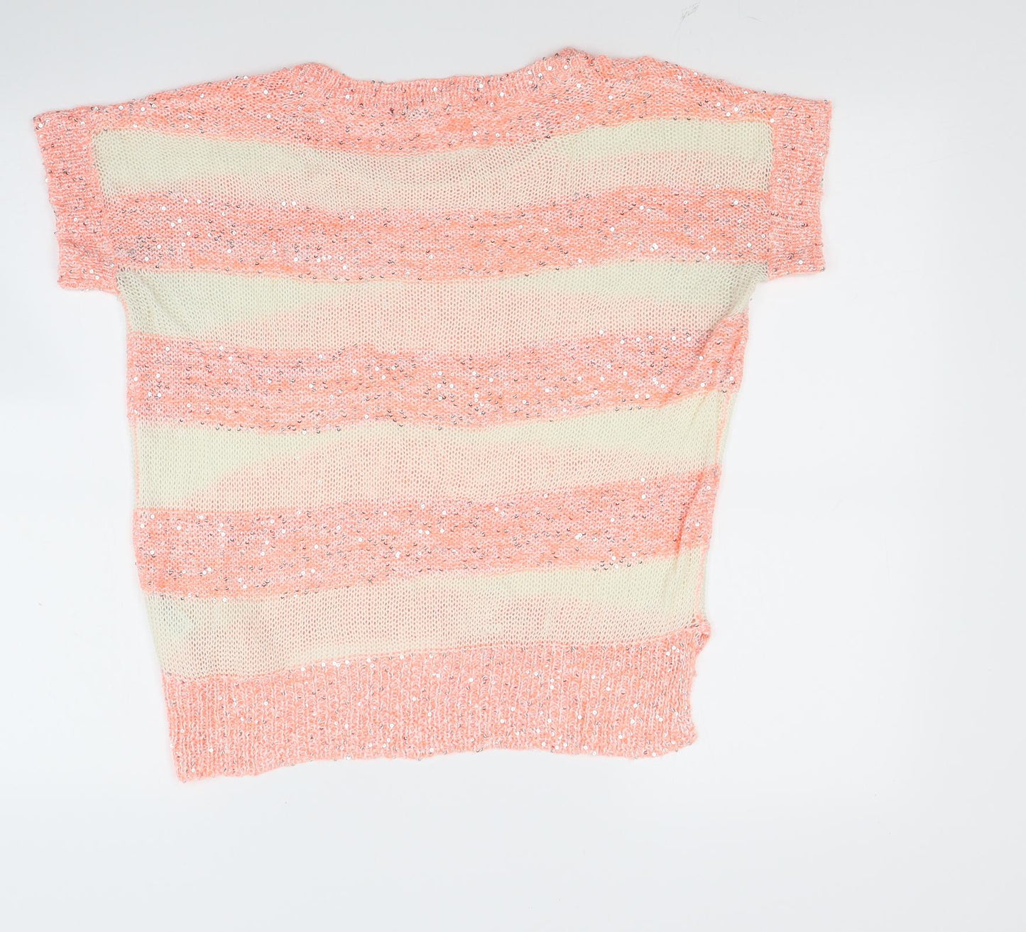 George Womens Orange Striped Knit Pullover Jumper Size 12