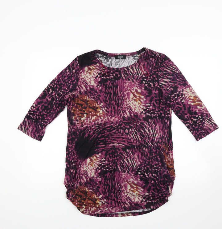 Klass Womens Purple Knit Pullover Jumper Size L