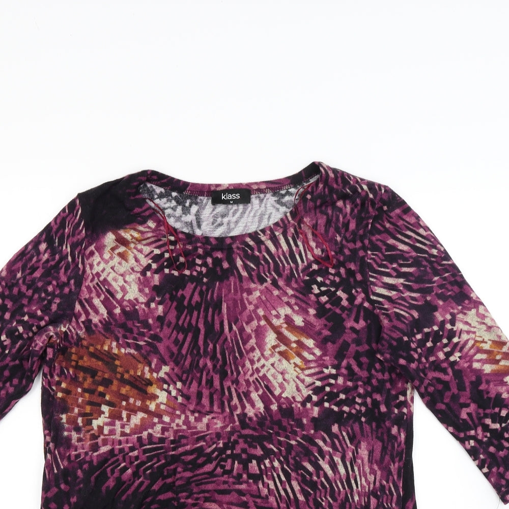 Klass Womens Purple  Knit Pullover Jumper Size L