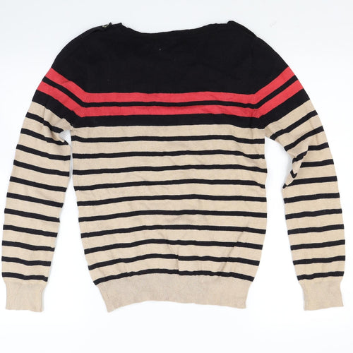 Primark Womens Beige Striped Knit Pullover Jumper Size 12