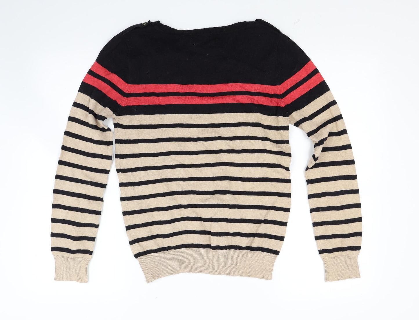 Primark Womens Beige Striped Knit Pullover Jumper Size 12
