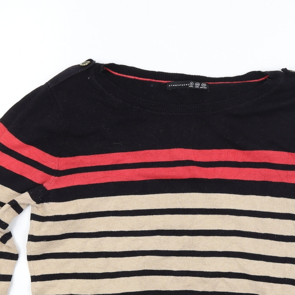 Primark Womens Beige Striped Knit Pullover Jumper Size 12