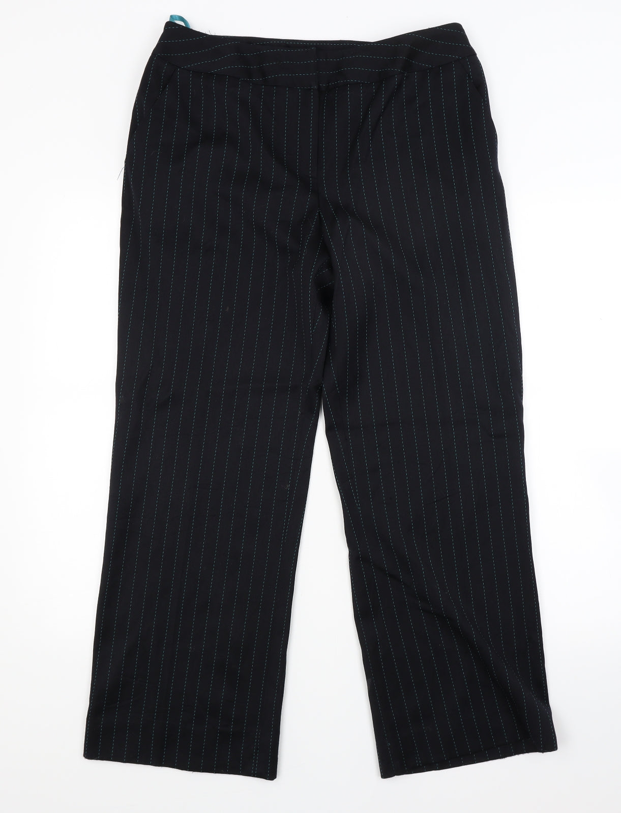 Austin Reed Womens Black Striped  Trousers  Size 12 L25 in
