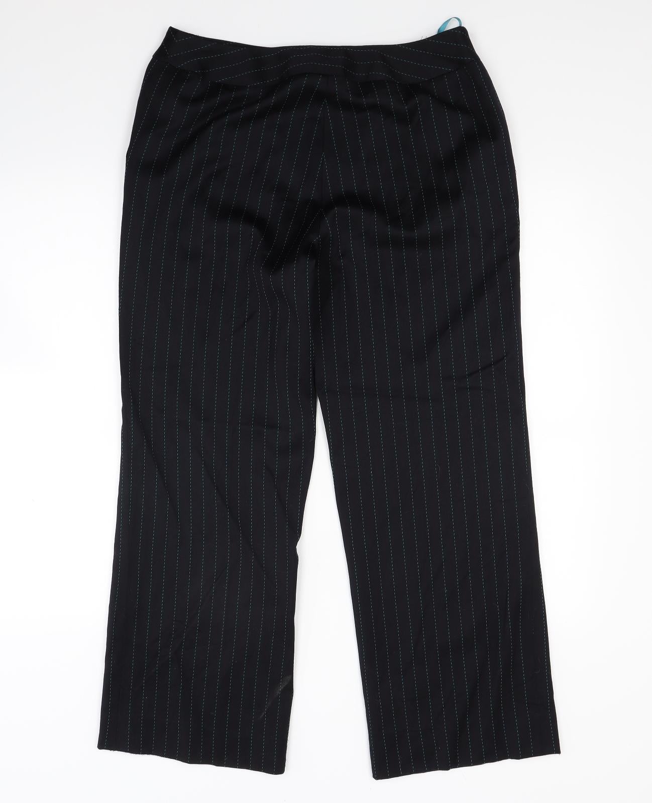 Austin Reed Womens Black Striped  Trousers  Size 12 L25 in