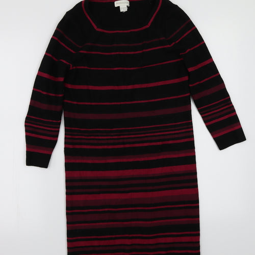 Monsoon Womens Black Striped  A-Line  Size 8