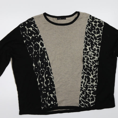 Foil Womens Black Animal Print  Pullover Jumper Size 2XL