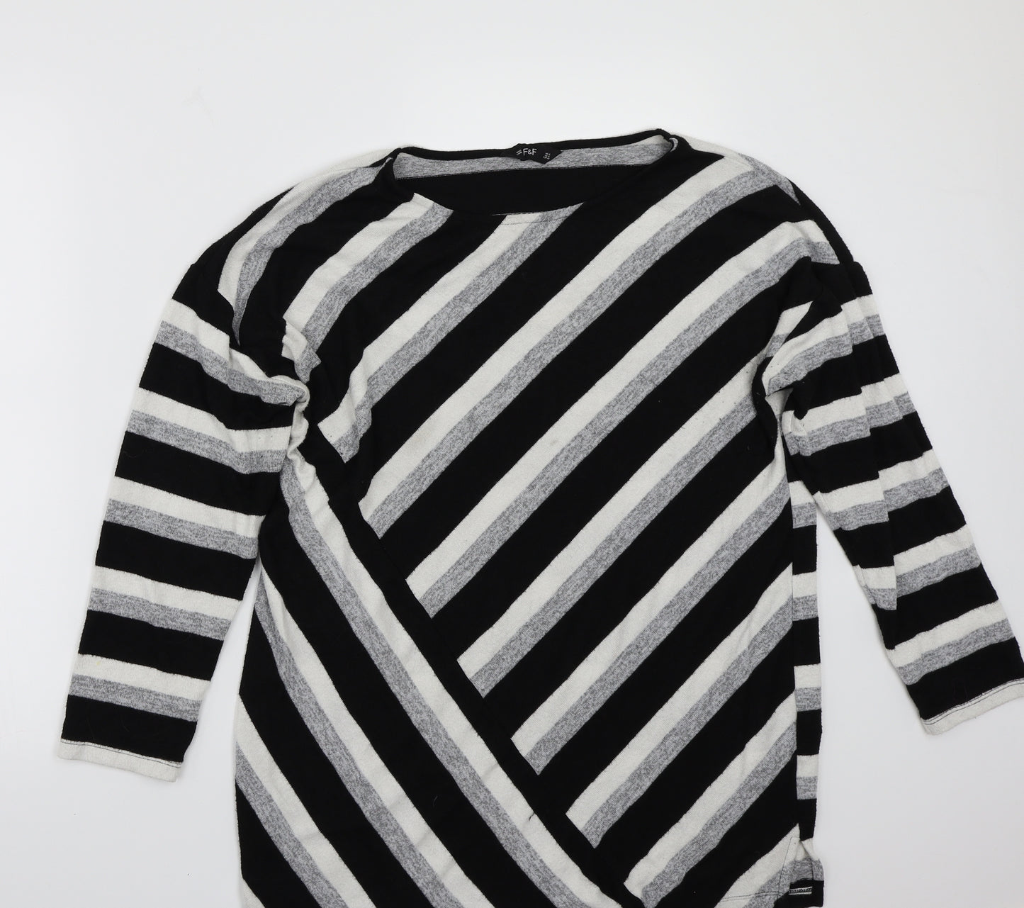 F&F Womens Black Geometric  Basic T-Shirt Size 16