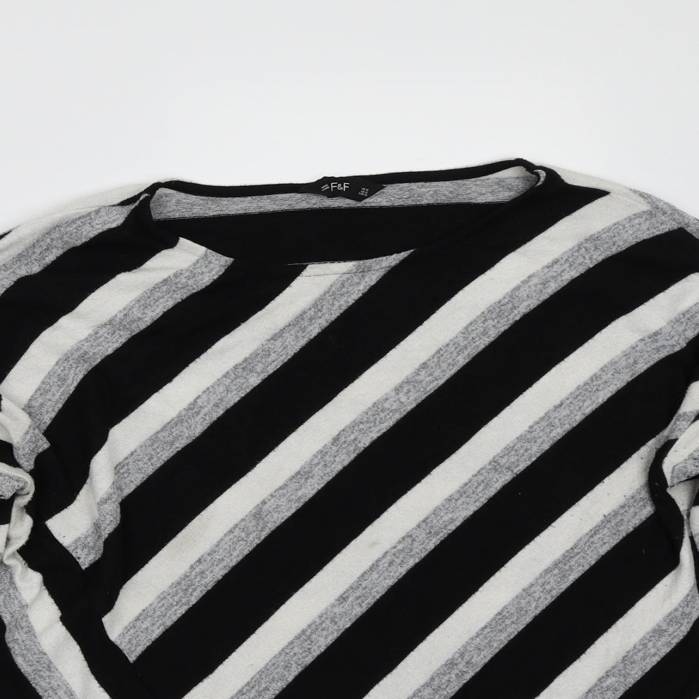F&F Womens Black Geometric  Basic T-Shirt Size 16