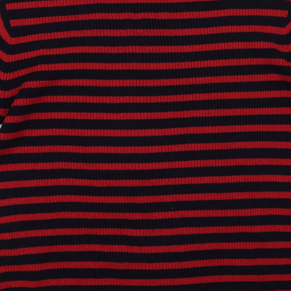 Taifun Womens Red Striped  Basic T-Shirt Size 8
