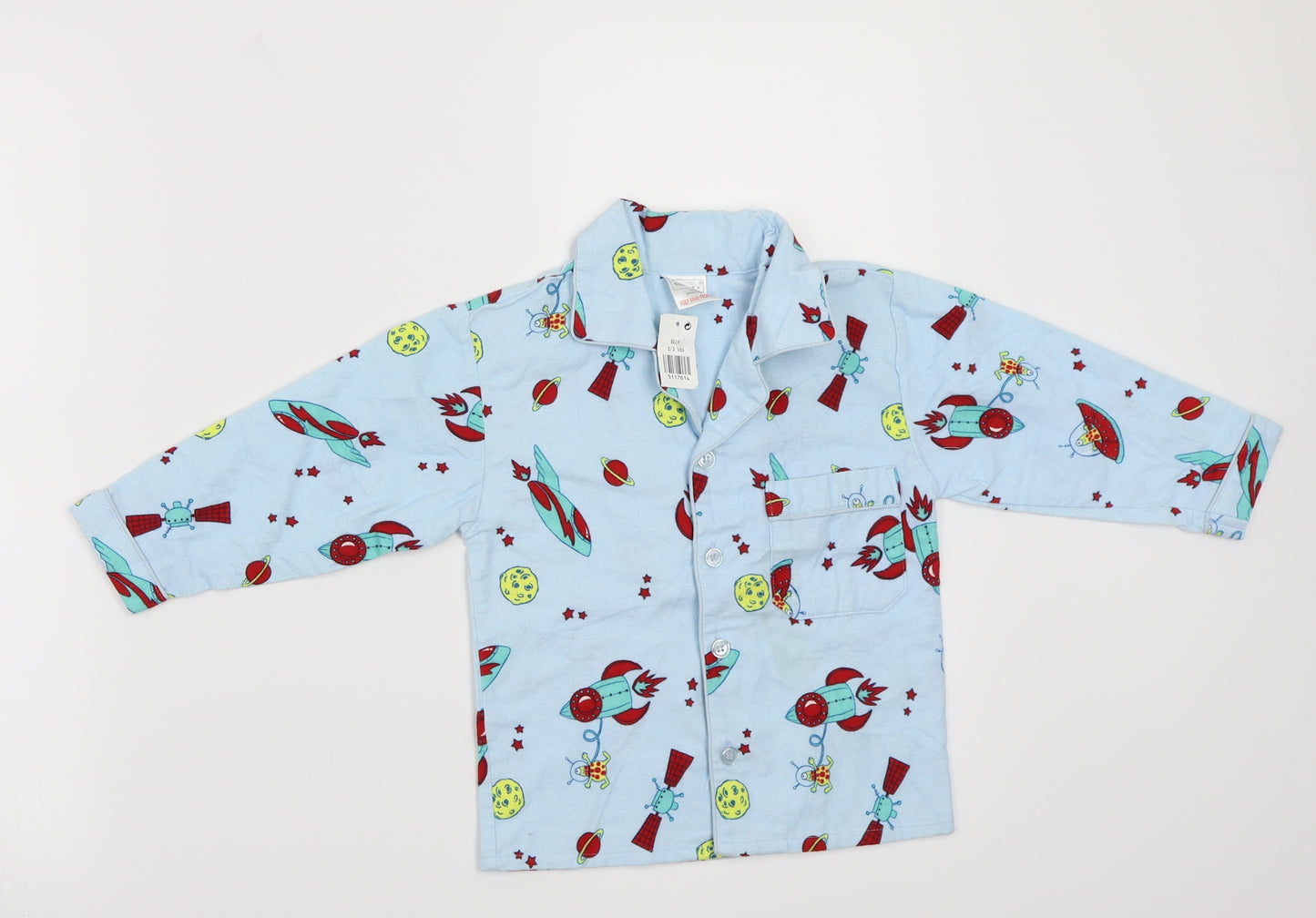 Primark Boys Blue Geometric   Pyjama Top Size 2-3 Years