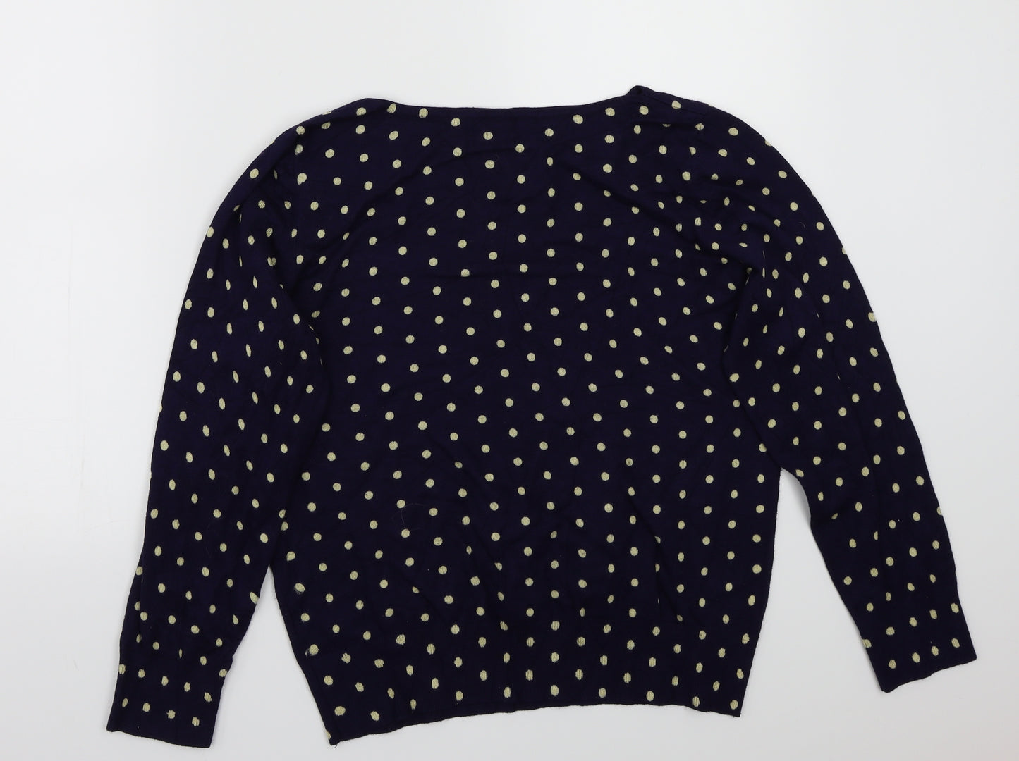 M&Co Womens Blue Polka Dot  Basic T-Shirt Size 16