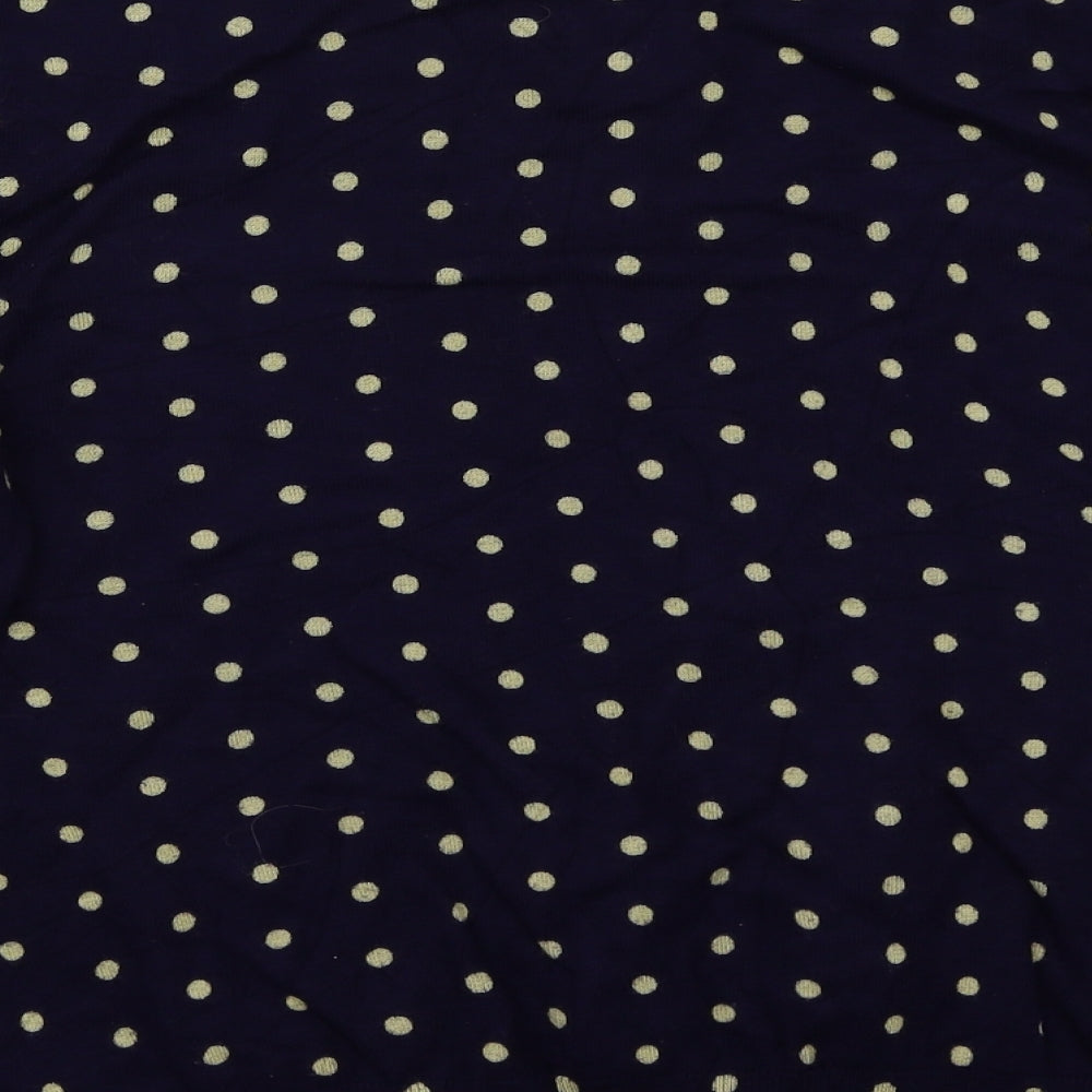 M&Co Womens Blue Polka Dot  Basic T-Shirt Size 16