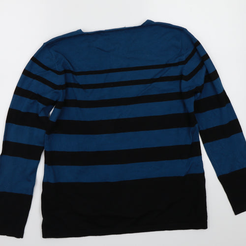 Just Elegance Womens Blue Striped  Pullover Jumper Size S